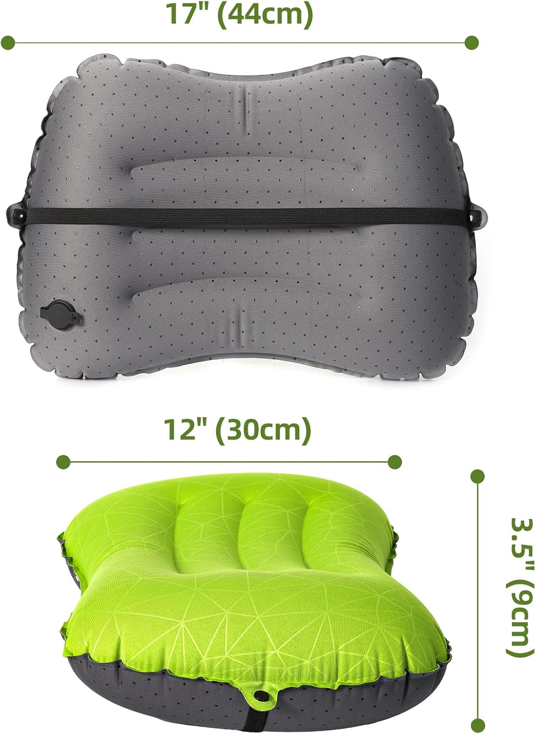 Inflatable Camping Pillow – 3-Breath Fill, Ultra-Light, Skid-Proof