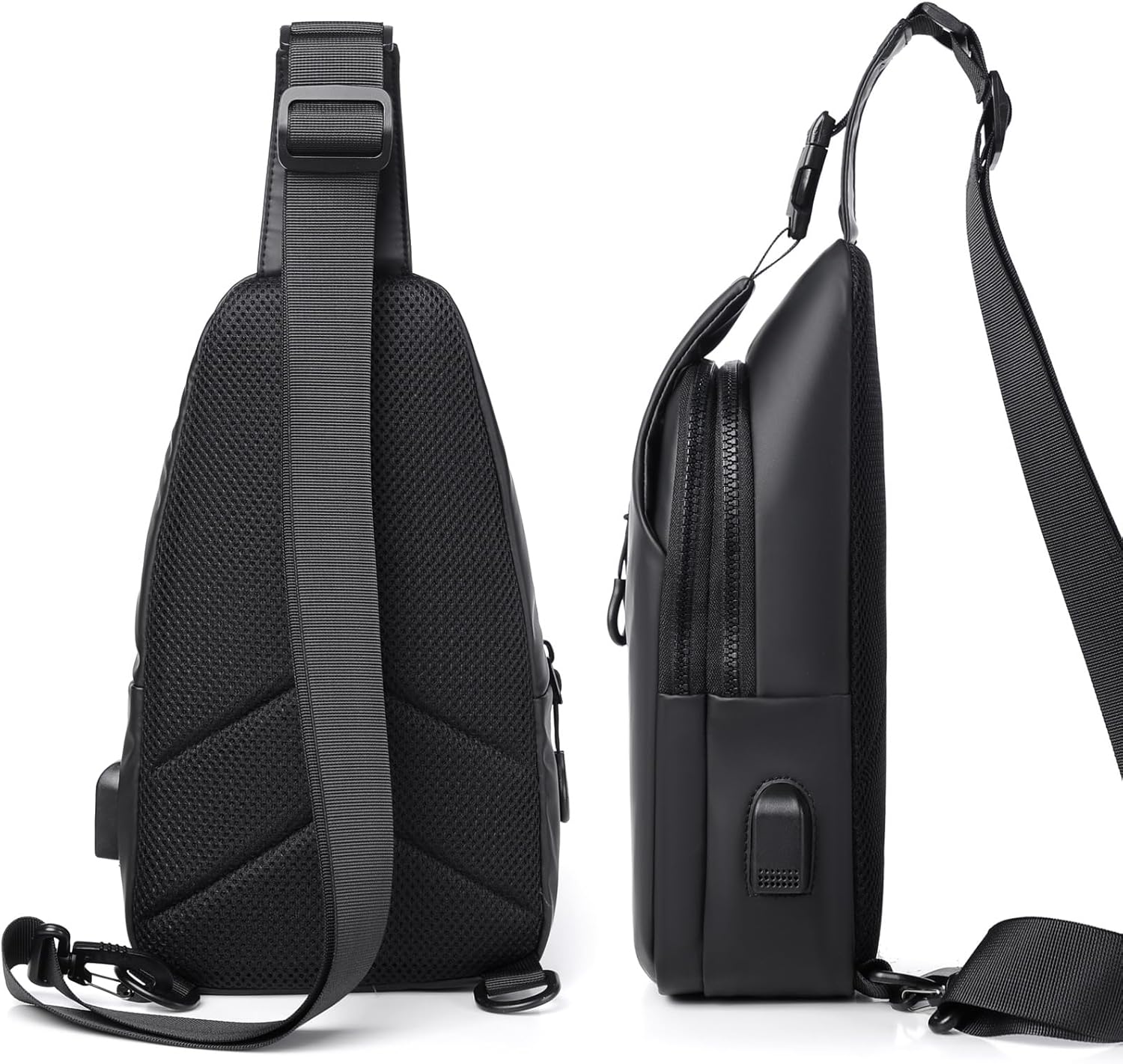 Waterproof Sling Bag w/ USB Port - Anti-Theft Crossbody Pack