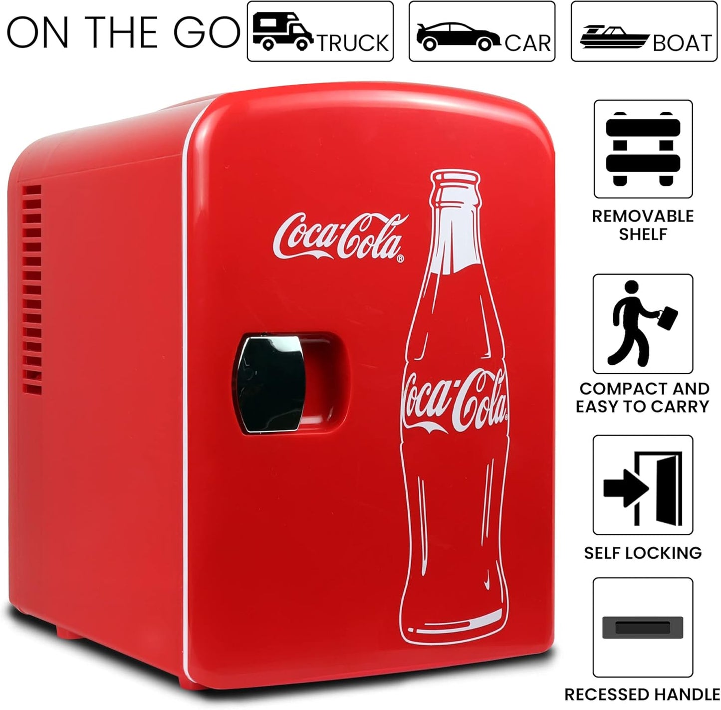 Coca-Cola Mini Fridge - 4L Retro Cooler & Warmer for Car & Home