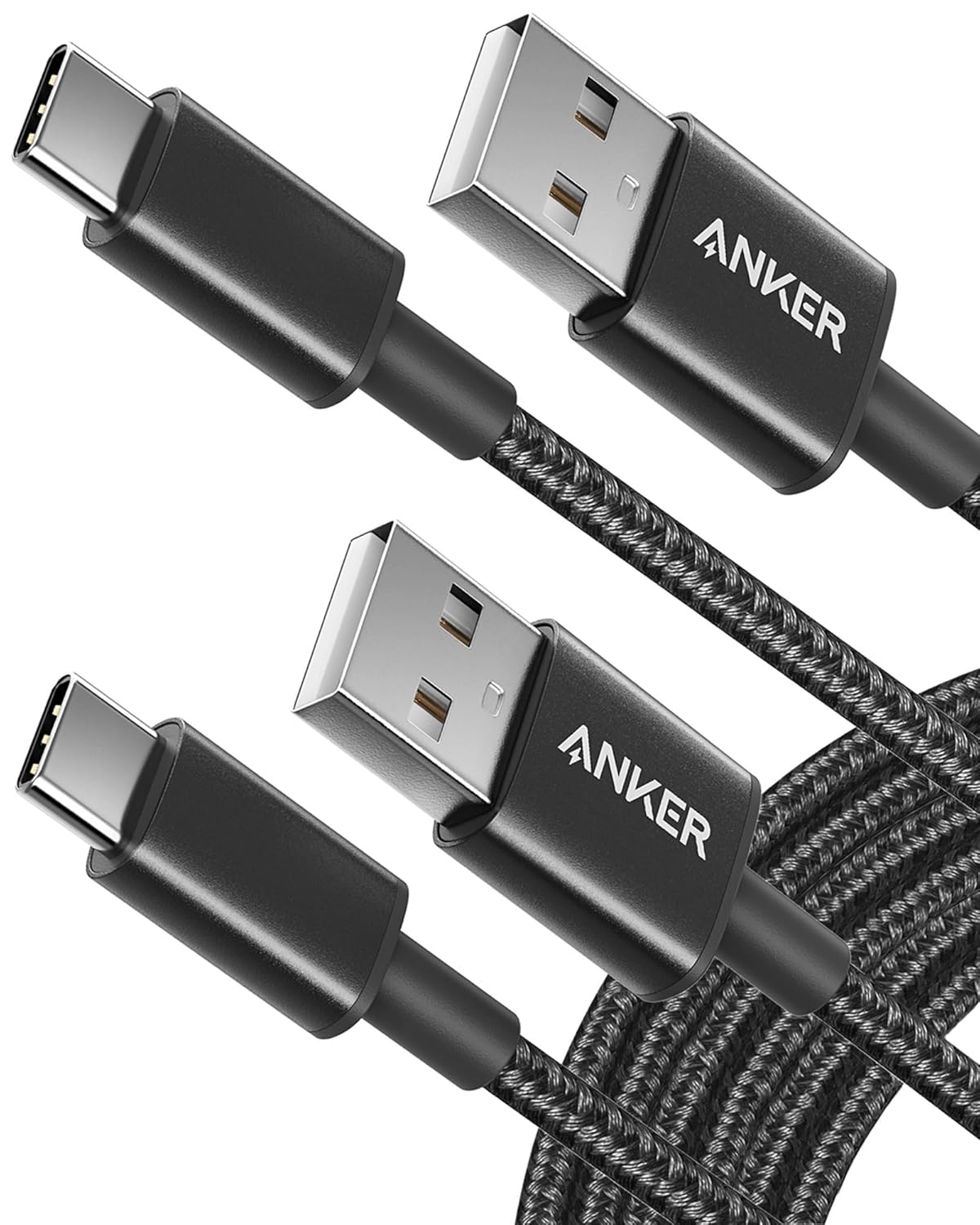 2-Pack USB A to USB C Cable [3FT/10FT] | Fast Charging & Nylon Braid