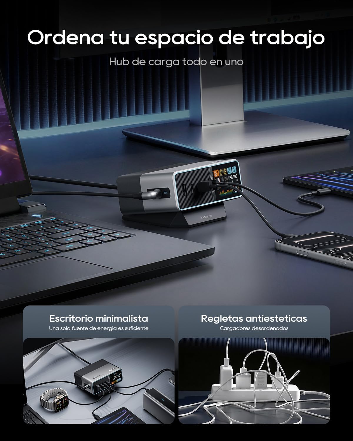 CUKTECH 30 Ultra 300W Desktop Charging Station 140W USB C GaN