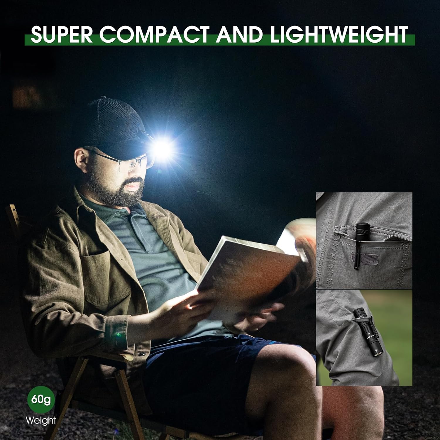 1200LM USB-C Rechargeable EDC Flashlight – IPX6 Waterproof, 4 Modes, AA Compatible! Compact Tactical Light for Camping, Survival & Everyday Carry (Fits in Pocket!)