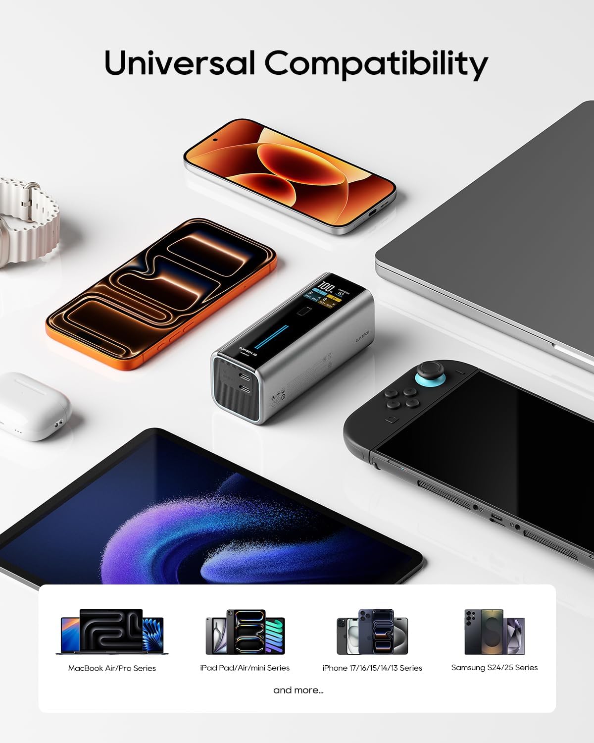 CUKTECH 10 Fusion 9000mAh Power Bank 65W Wall Charger Fast Charging