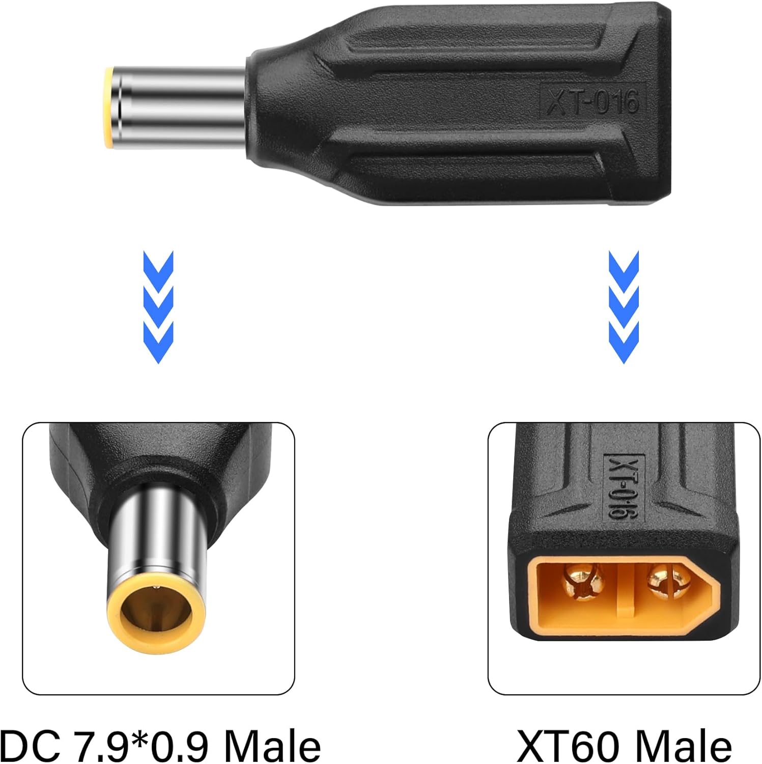 2-Pack XT60 to DC7909 Adapter | Plug & Play for Solar & Power Station
