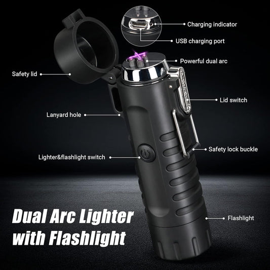 🔥 2-in-1 Plasma Arc Lighter + 5-in-1 Survival Kit