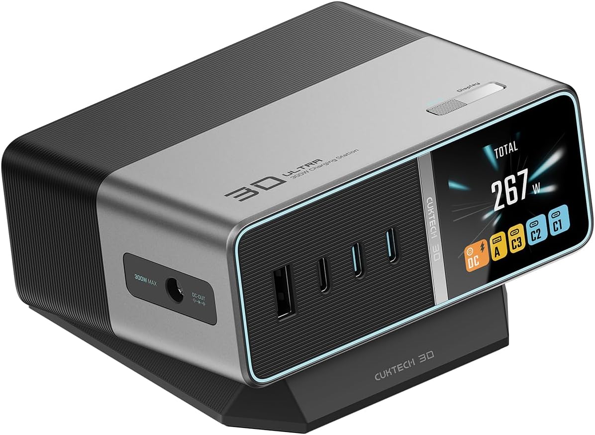 CUKTECH 30 Ultra 300W Desktop Charging Station 140W USB C GaN