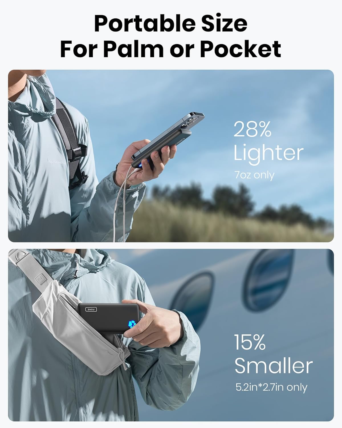 Slim 10000mAh Power Bank – 3A Fast Charging for iPhone 16-13, Samsung