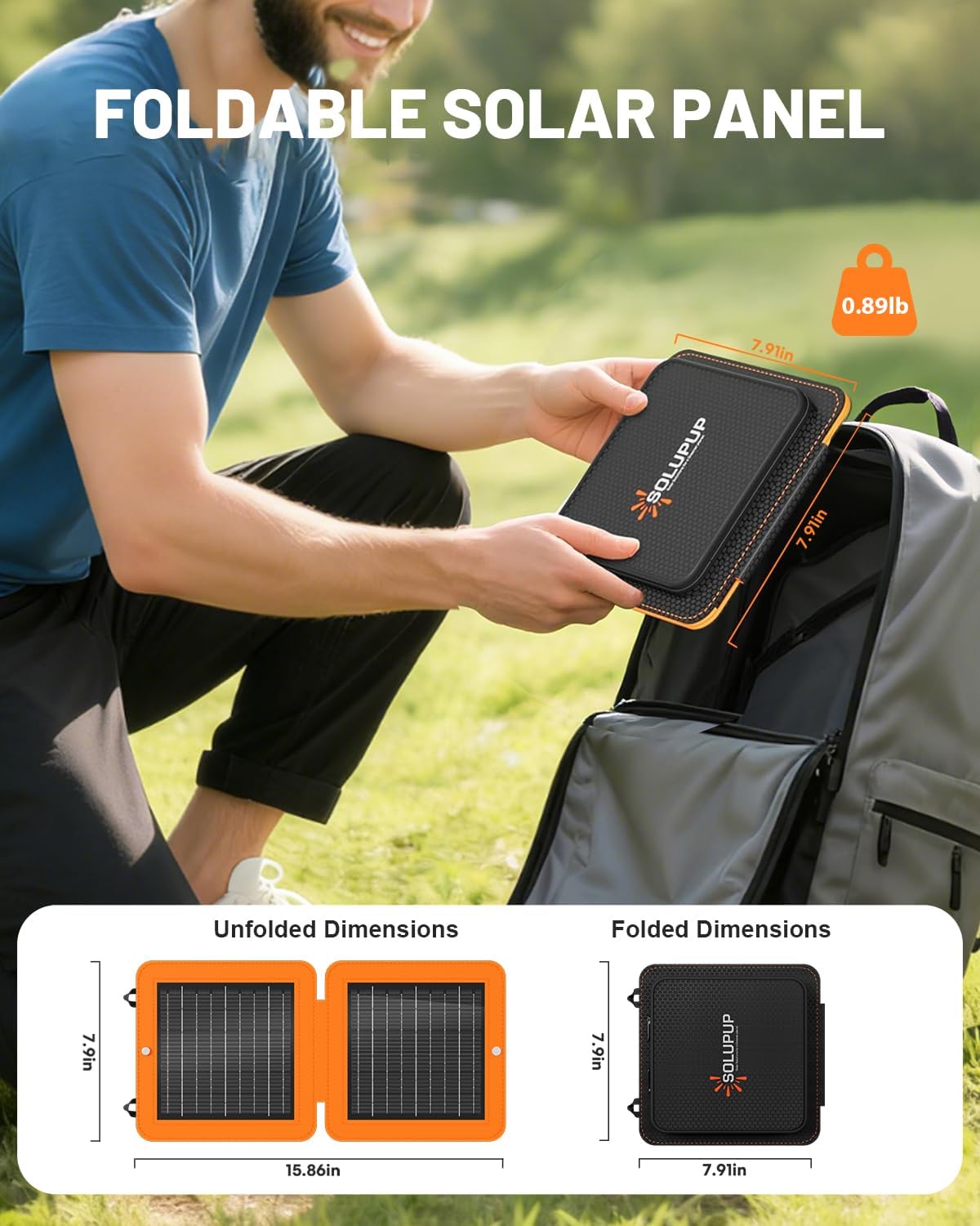 SOLUPUP Solar Panel 10W-200W | Solar Charger for Phone & Power Station