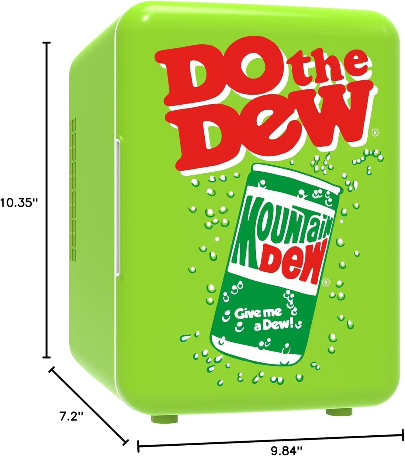 Mountain Dew Mini Fridge - 4L Retro Cooler for Drinks & Snacks