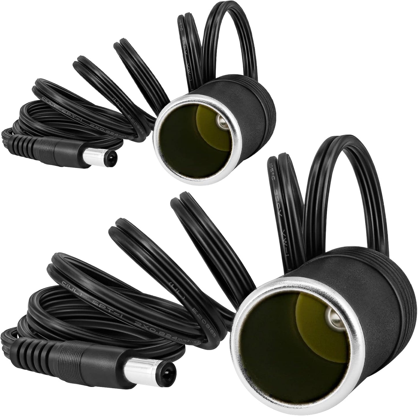 2-Pack 12V Car Adapter to DC5521 Cable | For Power Station & UPS