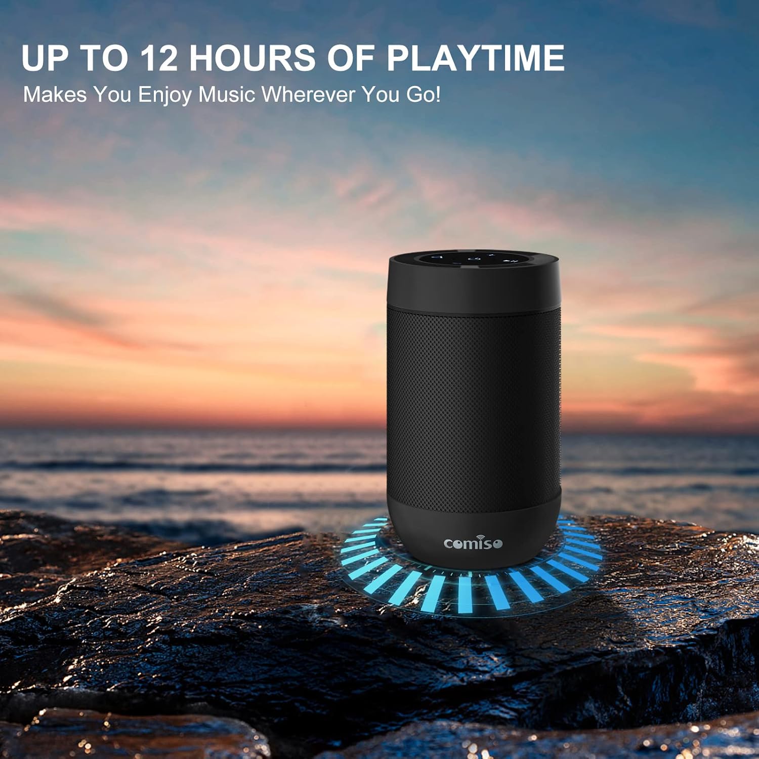 Portable Bluetooth Speaker - 360° Sound, IP65 Waterproof, 10H Play