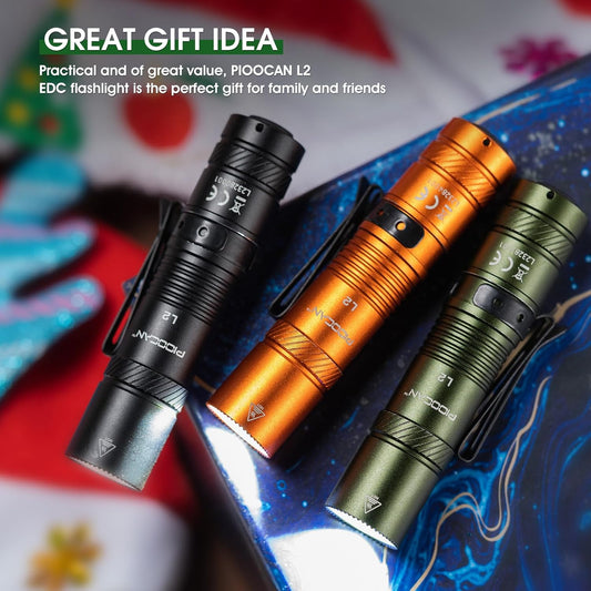 1200LM USB-C Rechargeable EDC Flashlight – IPX6 Waterproof, 4 Modes, AA Compatible! Compact Tactical Light for Camping, Survival & Everyday Carry (Fits in Pocket!)