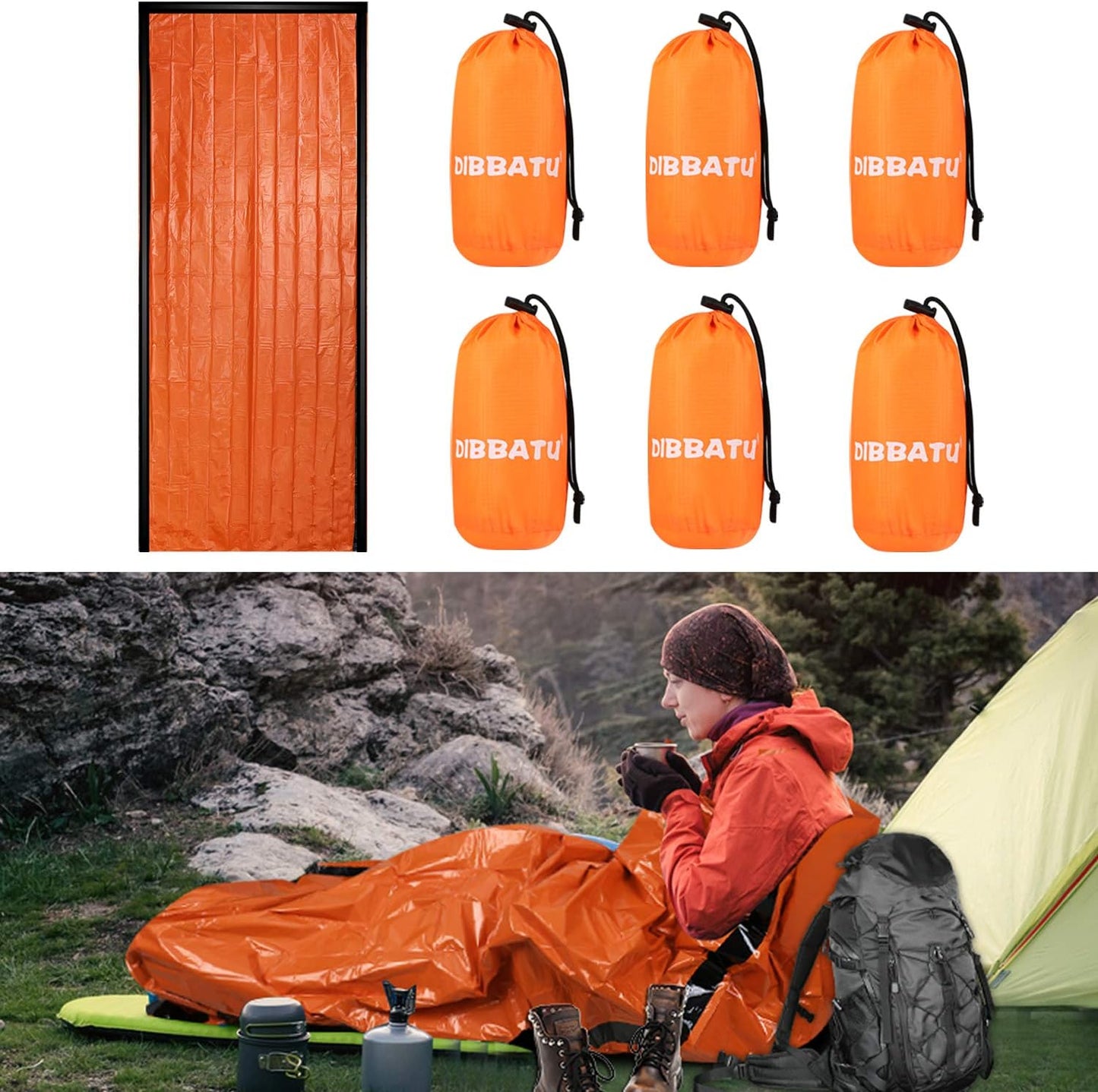 2/4/6/8 Pack Emergency Sleeping Bags Waterproof, Survival, Lightweight