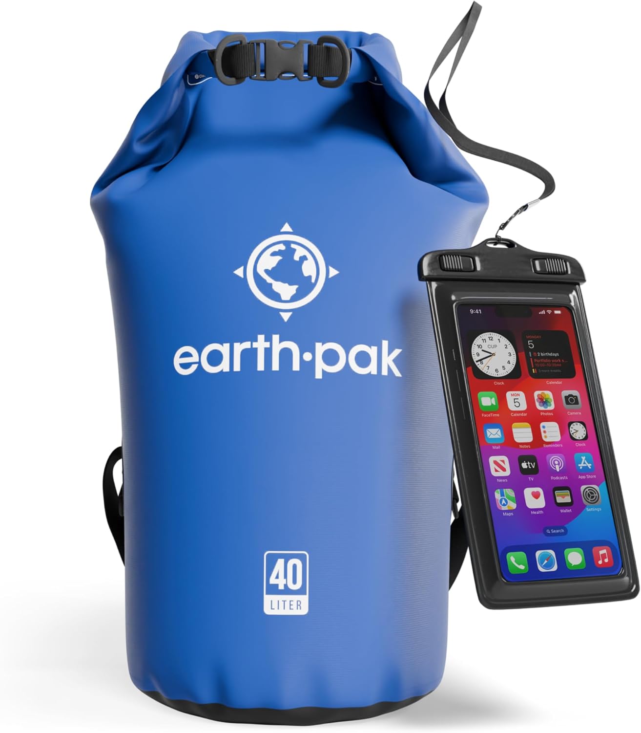 Earth Pak Waterproof Dry Bag – 40L-55L Roll-Top Backpack for Kayaking