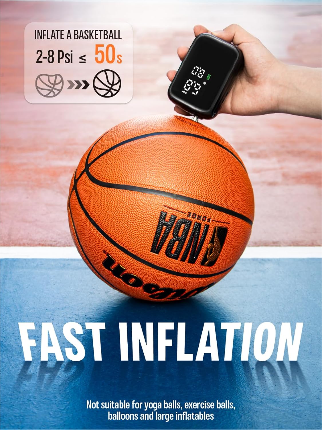 AP1-M Electric Ball Pump – 15PSI Auto Inflator w/ Digital Gauge