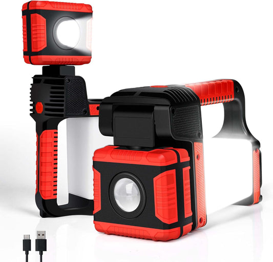 2000LM Rotatable Spotlight Flashlight – 270° Hands-Free Magnet/Hook! 5-in-1 Camping Light, Work Light & Phone Charger for Emergencies (Ideal Gift!)