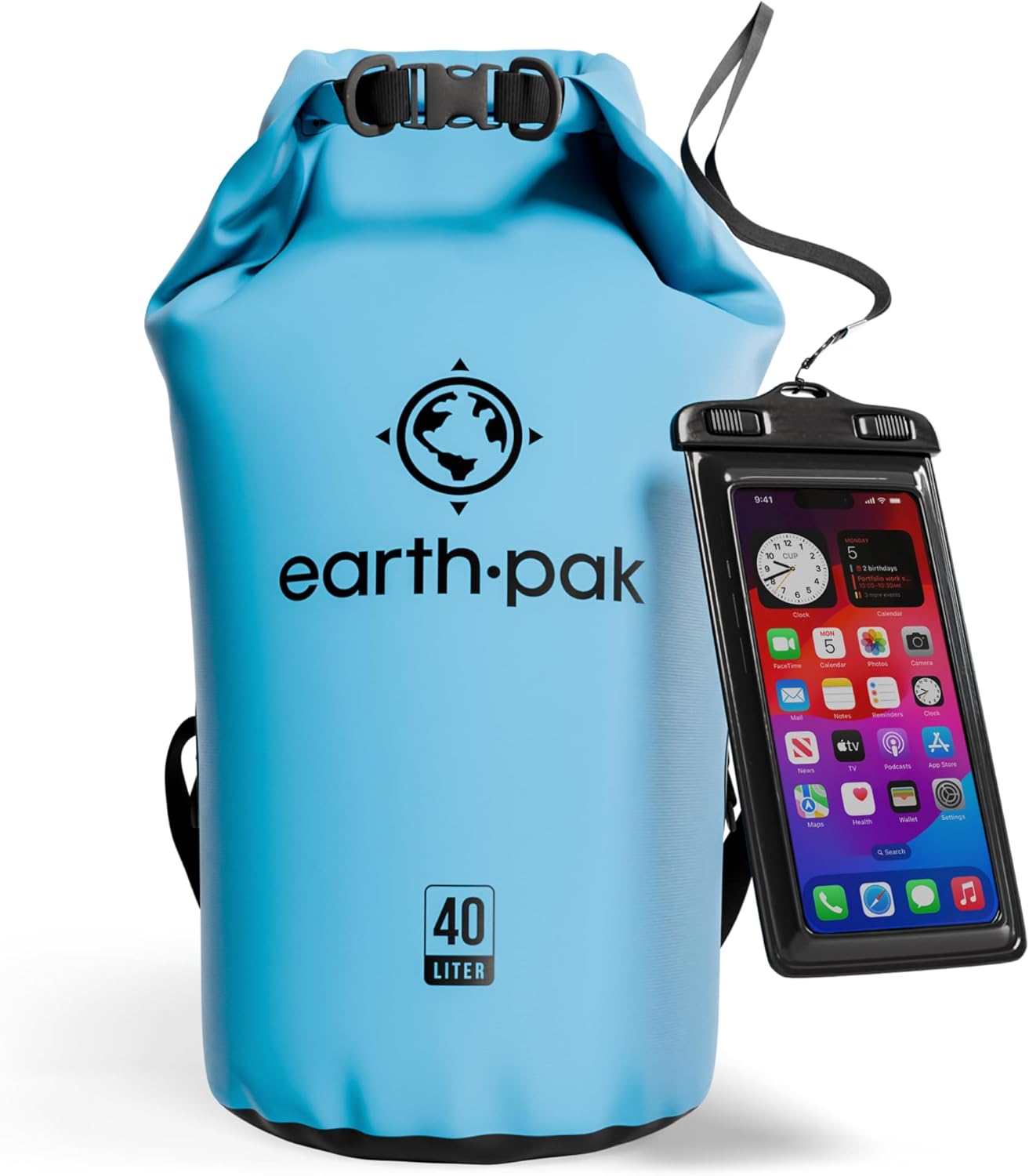 Earth Pak Waterproof Dry Bag – 40L-55L Roll-Top Backpack for Kayaking
