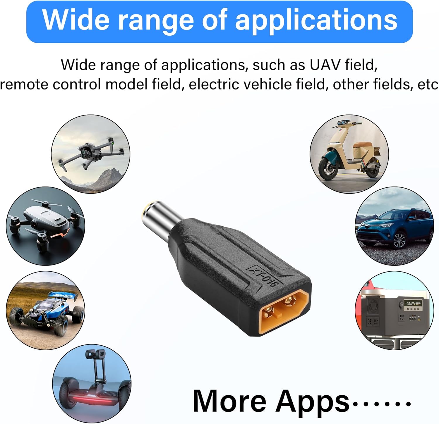 2-Pack XT60 to DC7909 Adapter | Plug & Play for Solar & Power Station