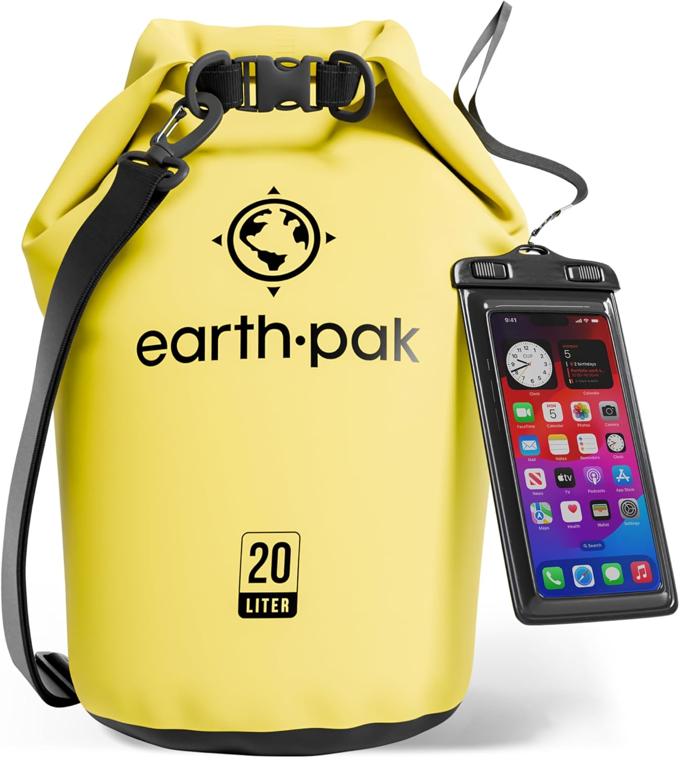 Earth Pak Waterproof Dry Bag – 20L-30L Roll-Top Backpack for Kayaking