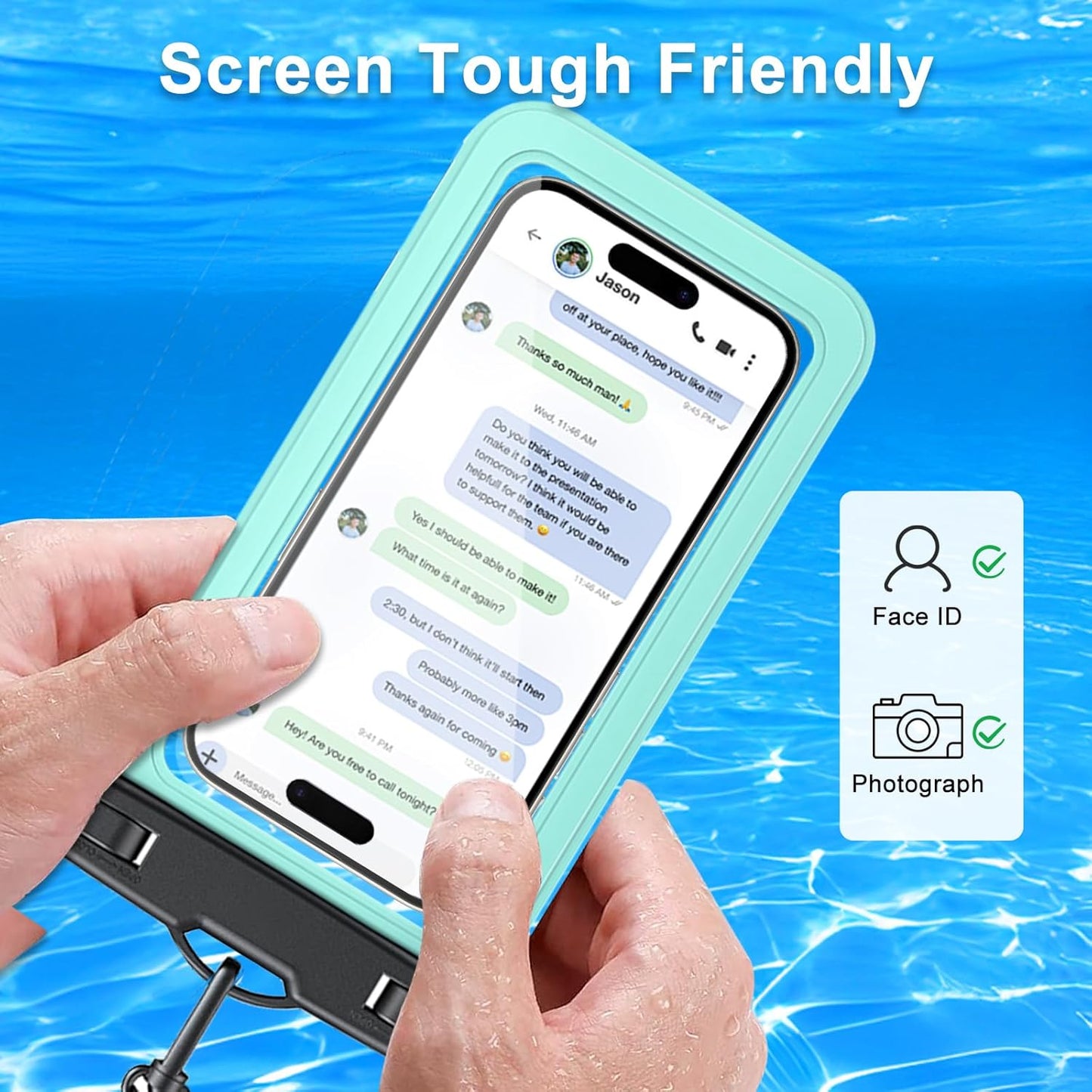 2-Pack IPX8 Waterproof Phone Pouch for iPhone 16-13, Samsung S25/S24