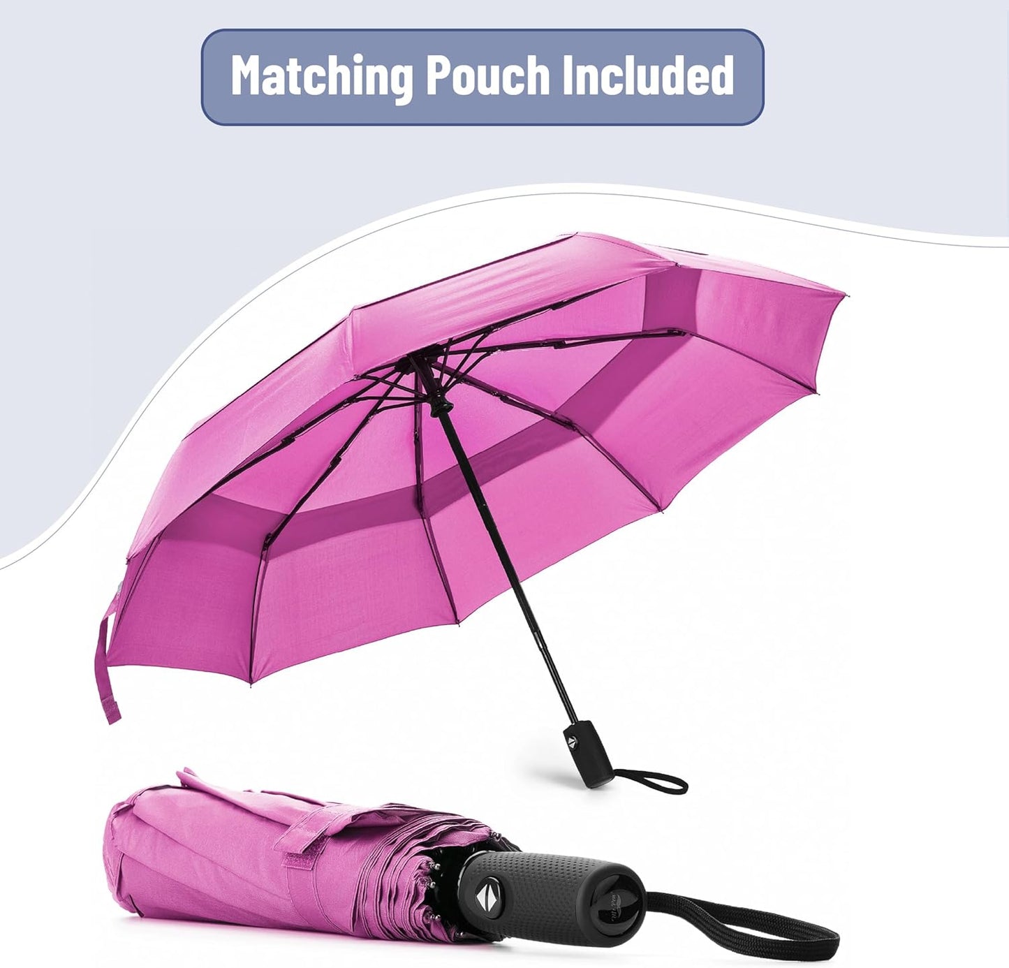 StormProof Travel Umbrella – Auto Open/Close, 42" Windproof Canopy
