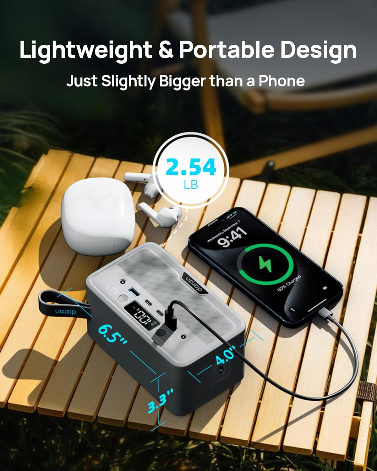 100W Portable Power Station - 28,000mAh LiFePO4 Battery, AC Outlets