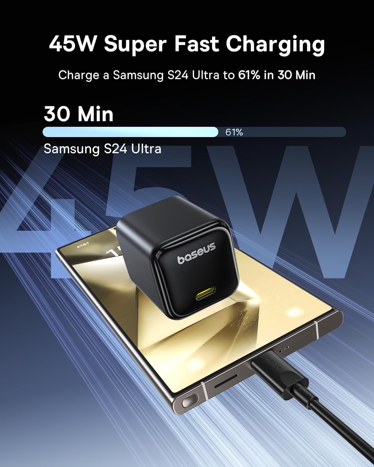 Baseus 45W Fast Charger 2-PACK w/ Cable - Home & Travel