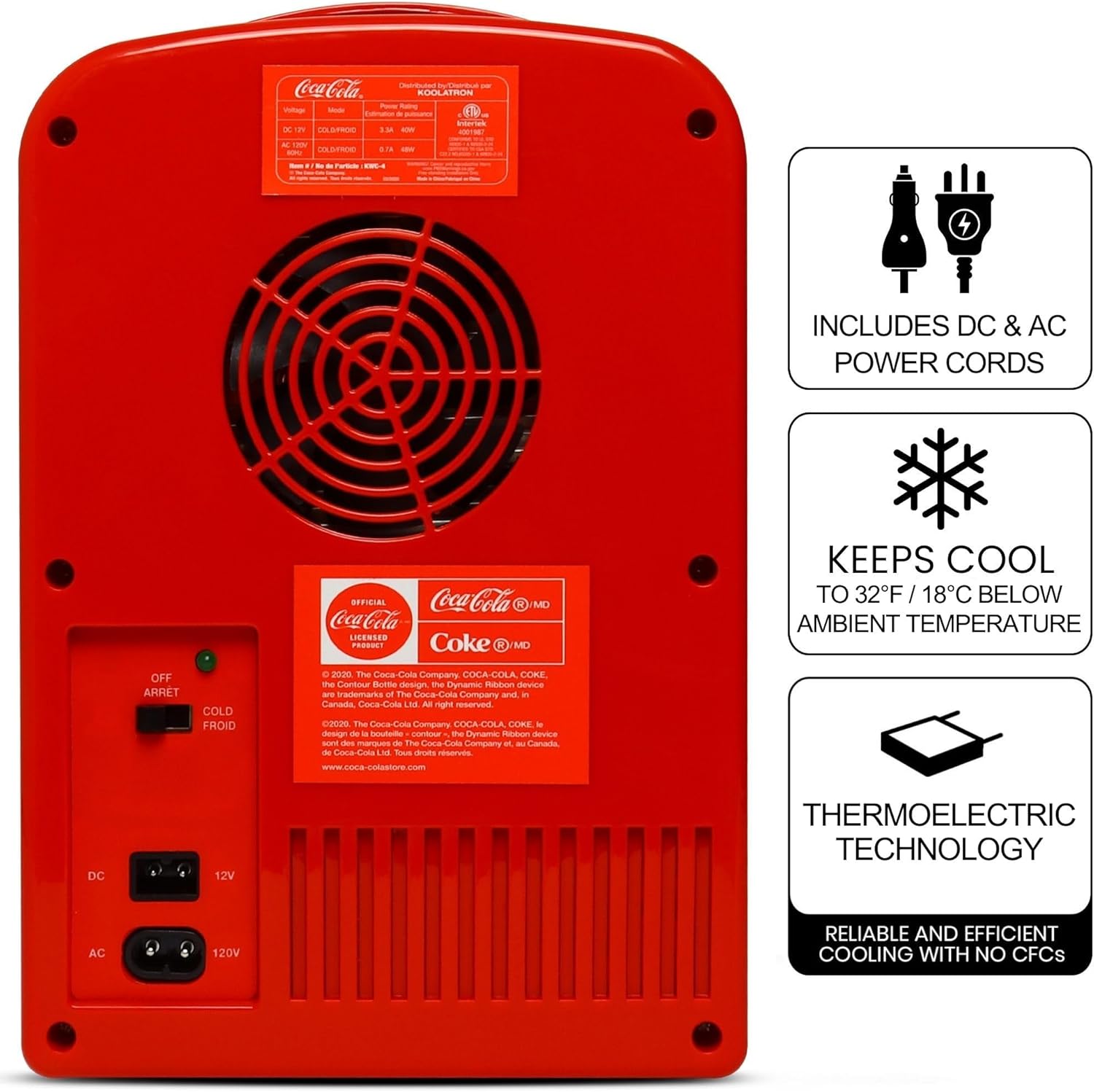 Coca-Cola Mini Fridge - 4L Retro Cooler & Warmer for Car & Home