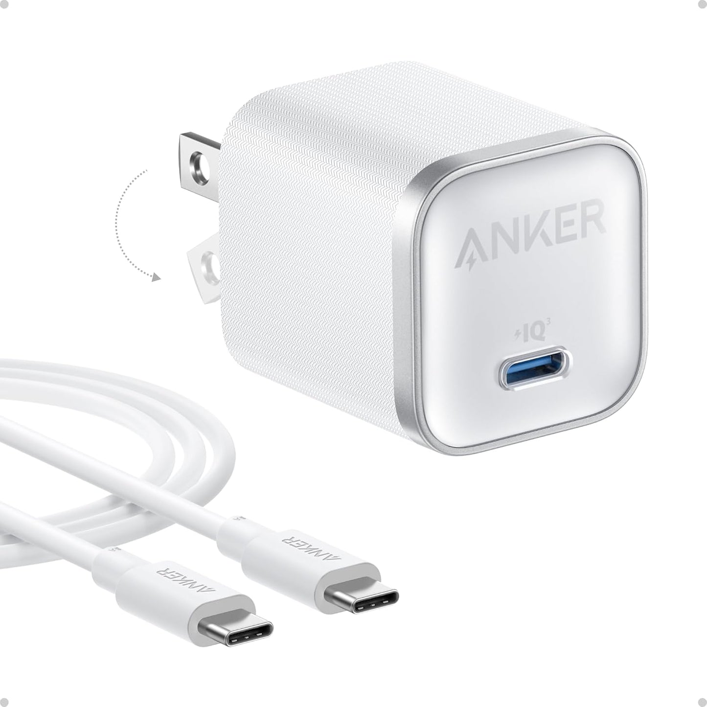 Anker 45W Nano Charger | GaN Fast Wall Charger & 6ft Cable