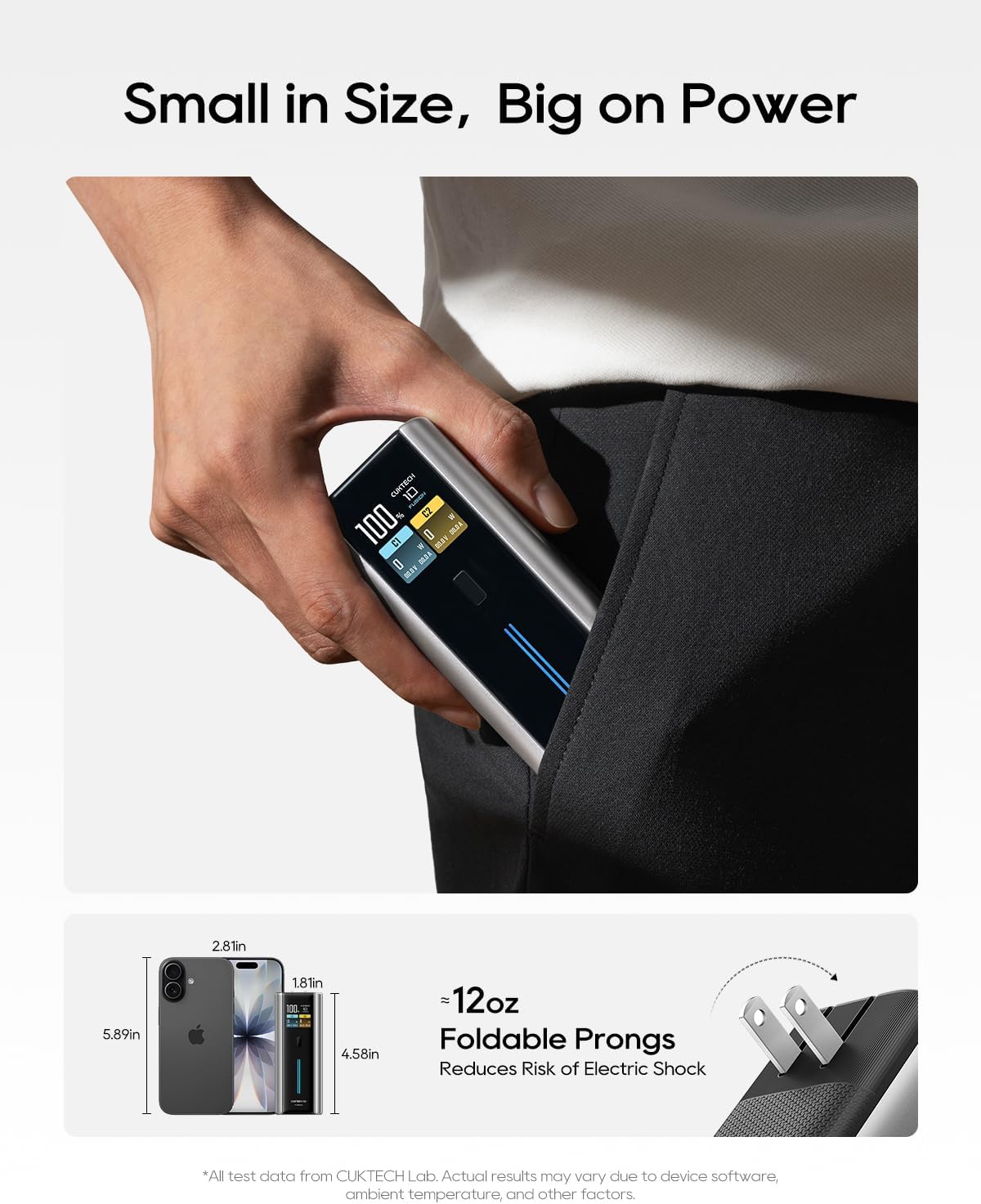 CUKTECH 10 Fusion 9000mAh Power Bank 65W Wall Charger Fast Charging