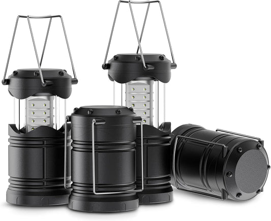 4 Pack LED Camping Lanterns – Collapsible, Battery Powered, 150 Lumens