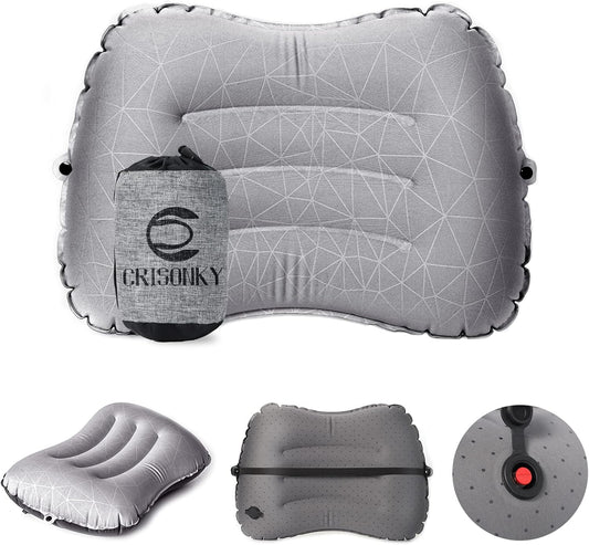 Inflatable Camping Pillow – 3-Breath Fill, Ultra-Light, Skid-Proof