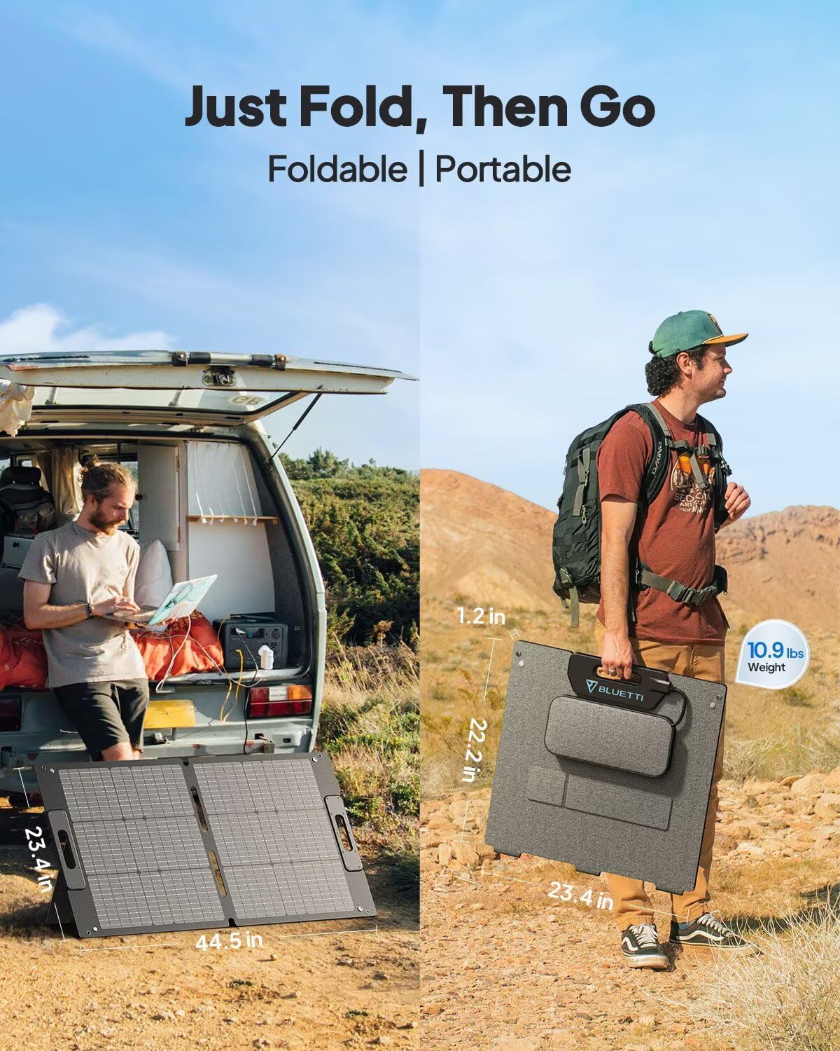 BLUETTI PV100 100W Solar Panel - Foldable & Waterproof Solar Charger