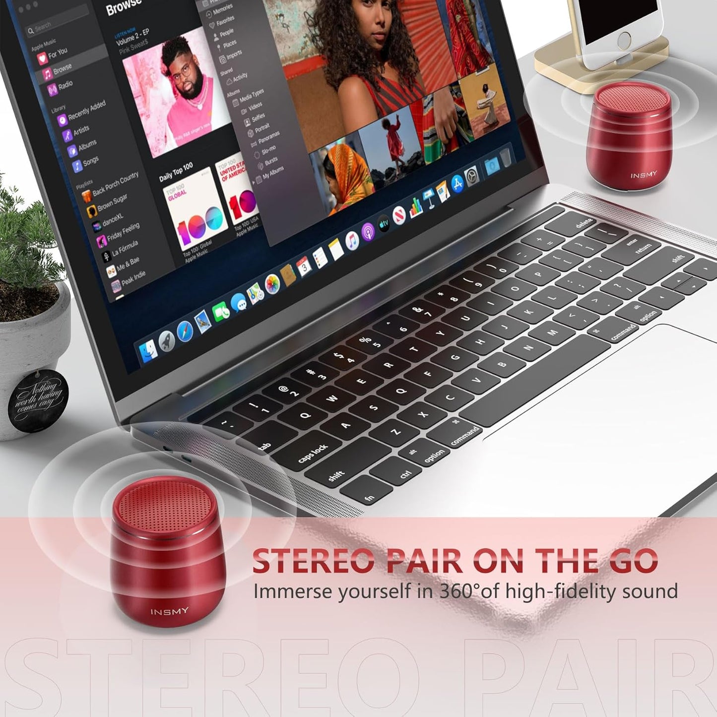 Mini Metal Bluetooth Speaker - IP65 Waterproof, 10H Play, Stereo Sound