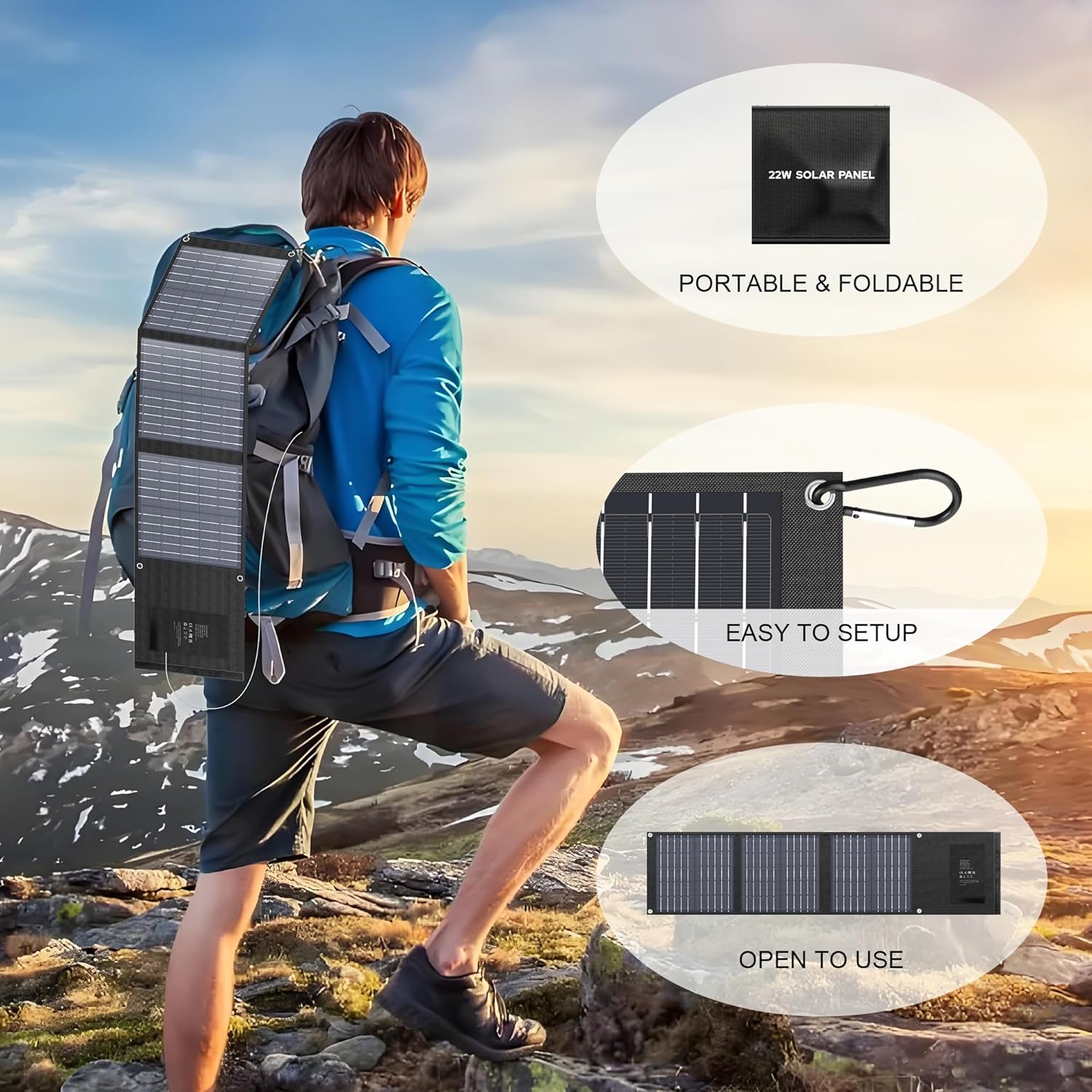 EnginStar Solar Panel 22W-100W | Solar Charger for Power Station