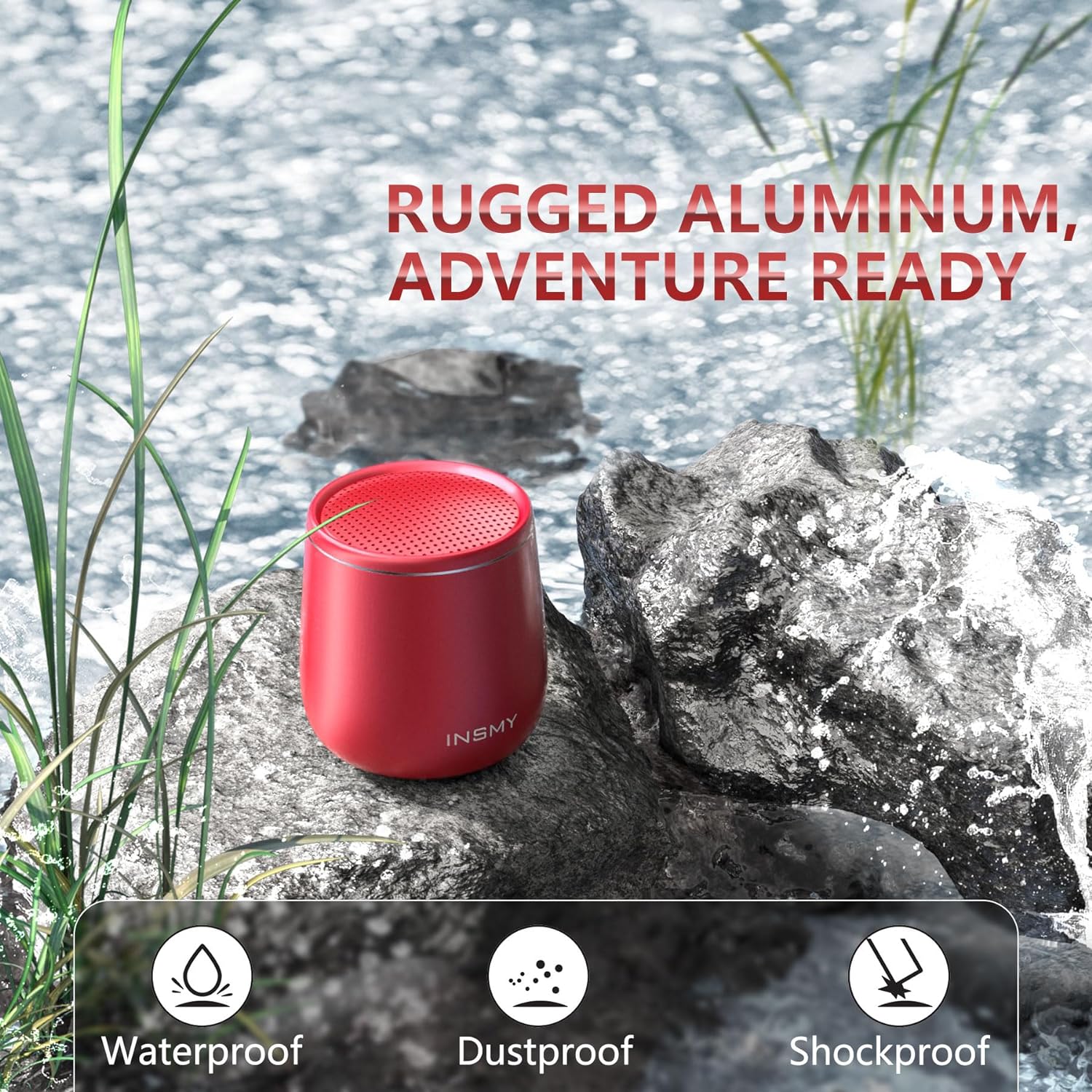Mini Metal Bluetooth Speaker - IP65 Waterproof, 10H Play, Stereo Sound