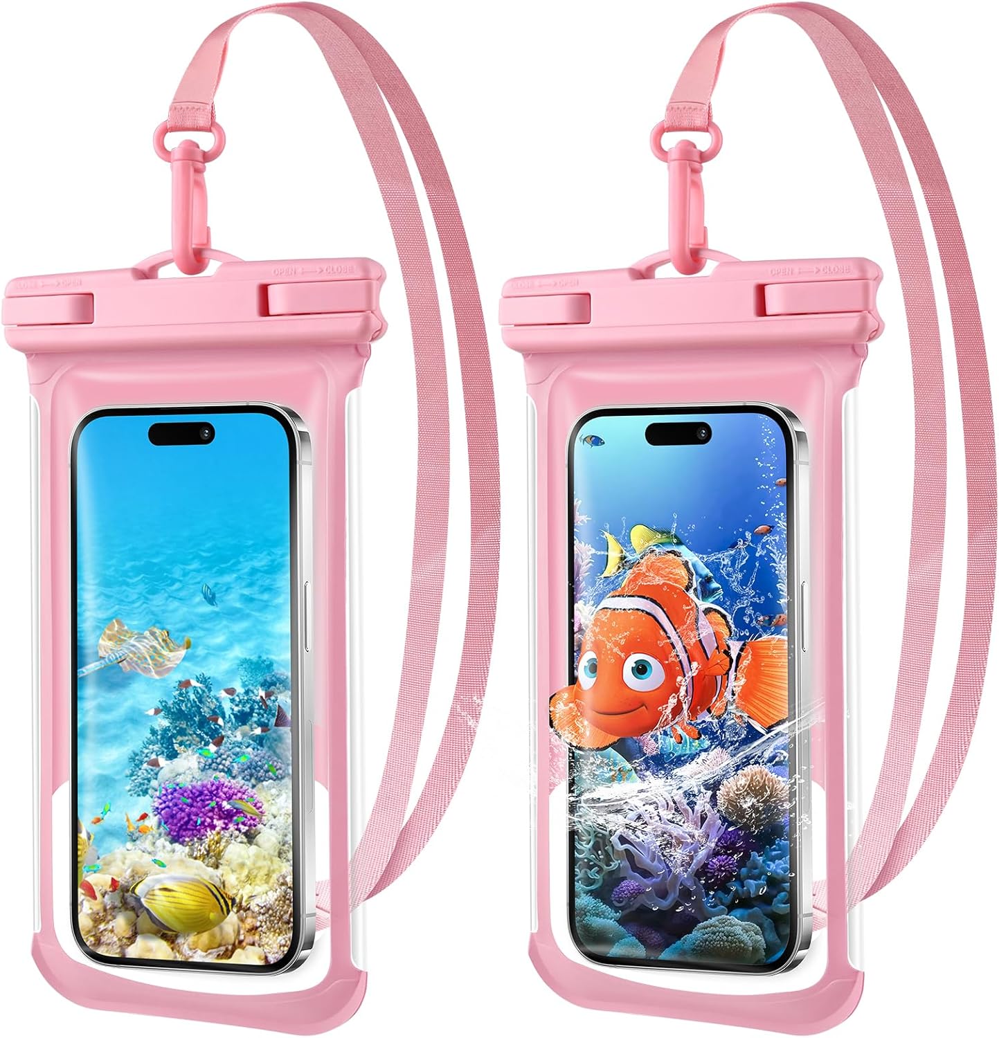 2-Pack 3D Waterproof Phone Pouch – IPX8 for iPhone 16-13, Samsung up to 7.5