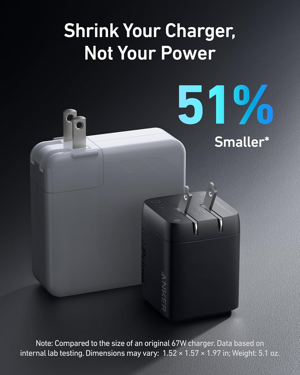  Anker Prime 67W GaN Charger: 3-Port Compact for MacBook & iPhone