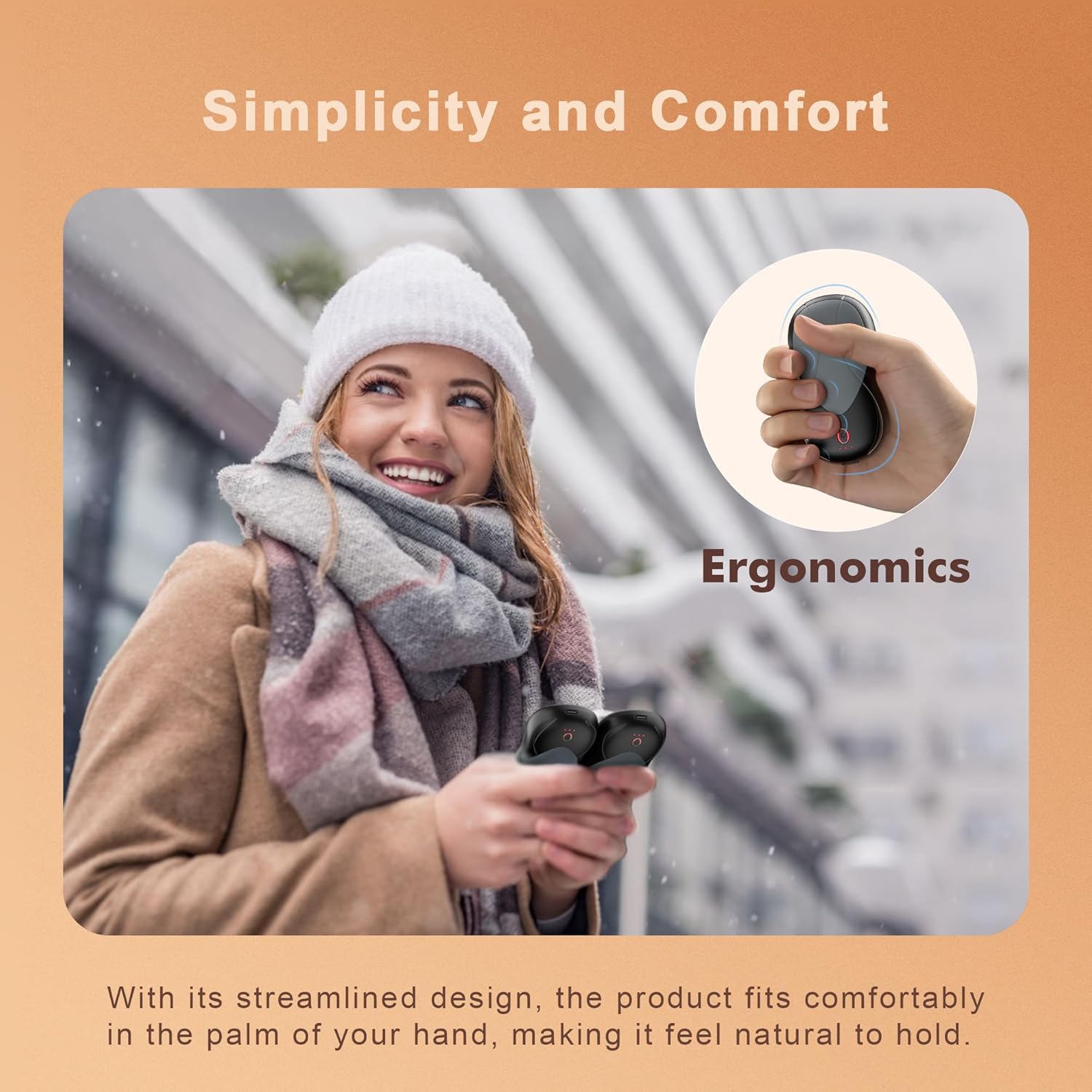 Rechargeable Hand Warmers 2-Pack – 3 Heat Settings, 6000mAh, Portable