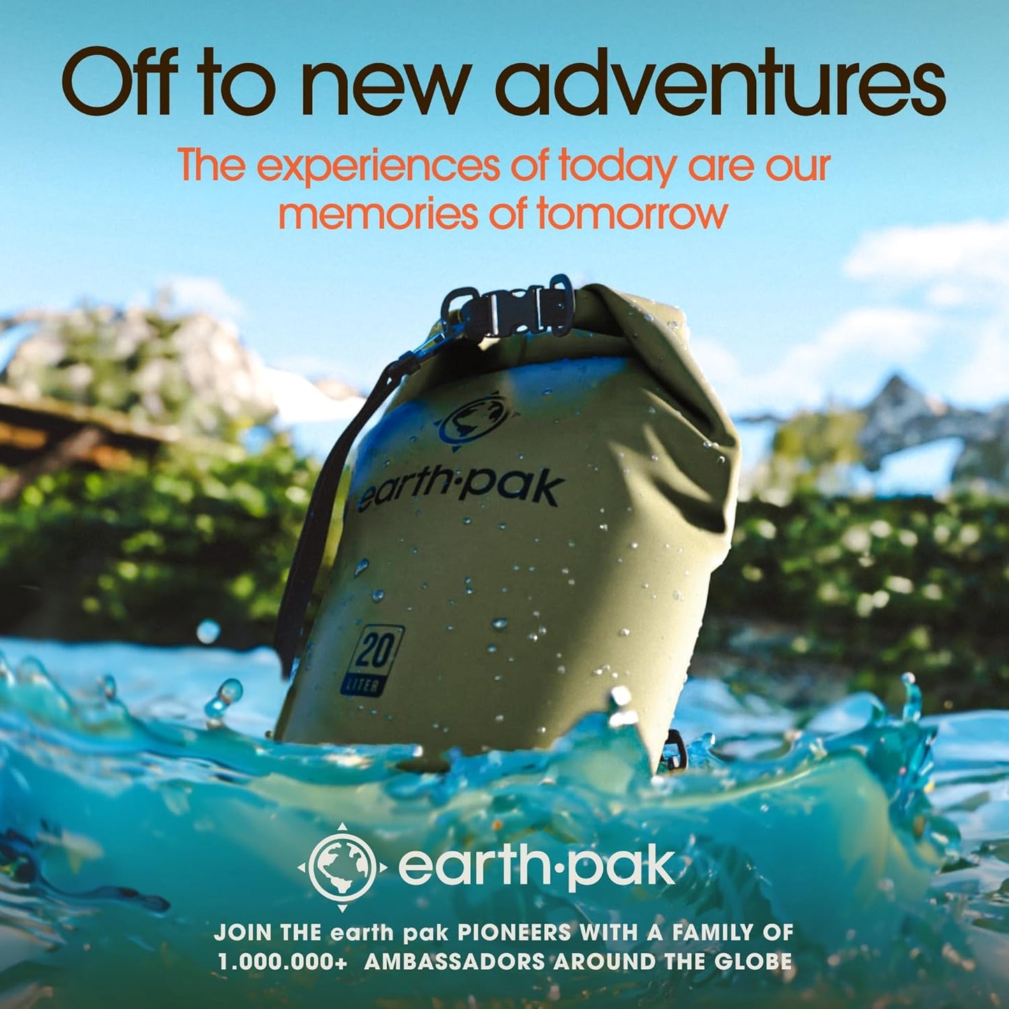 Earth Pak Waterproof Dry Bag – 40L-55L Roll-Top Backpack for Kayaking