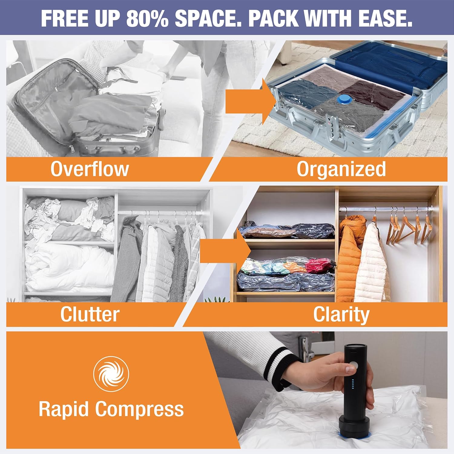 Space Saver Vacuum Bags w/Electric Pump - 10/15/25