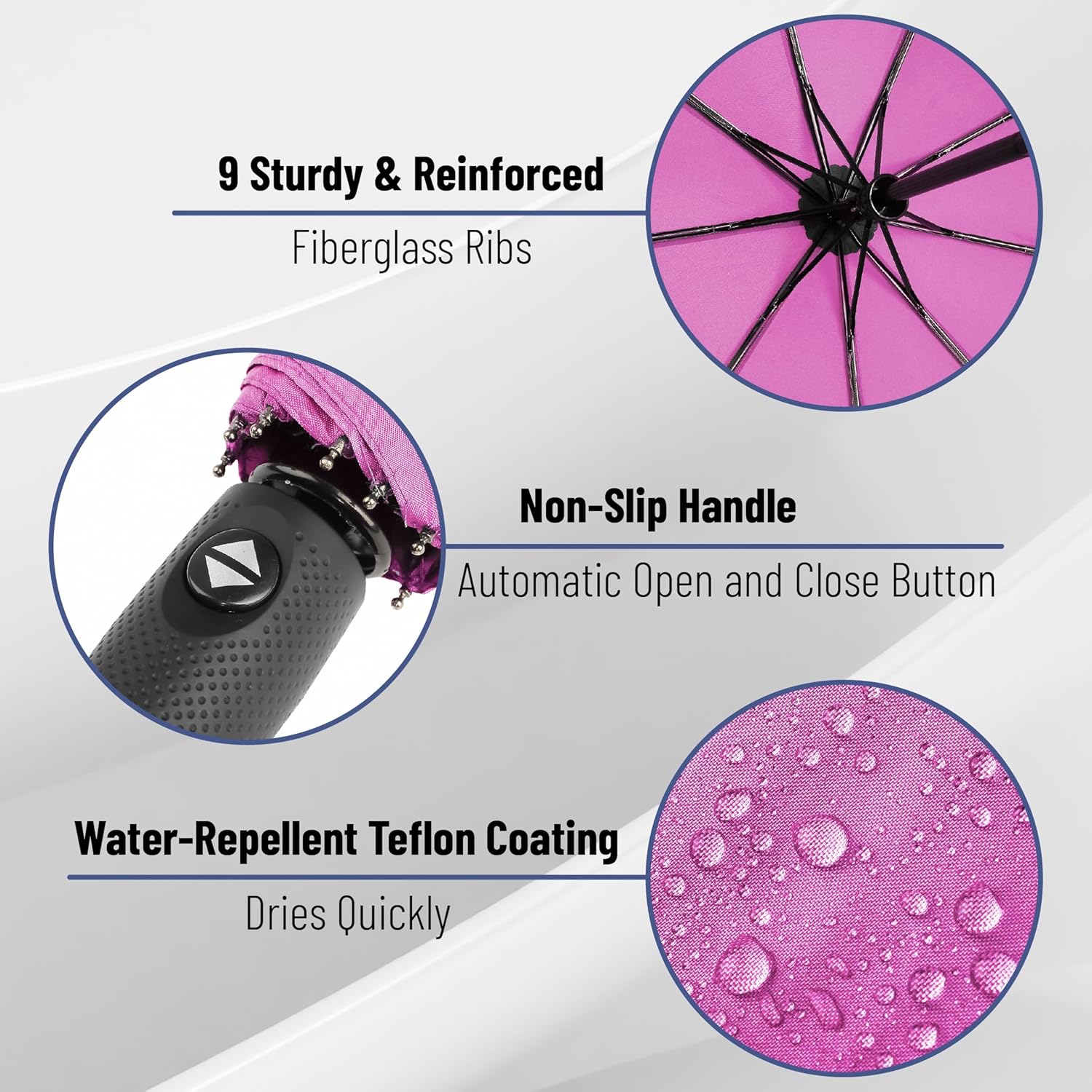 StormProof Travel Umbrella – Auto Open/Close, 42" Windproof Canopy