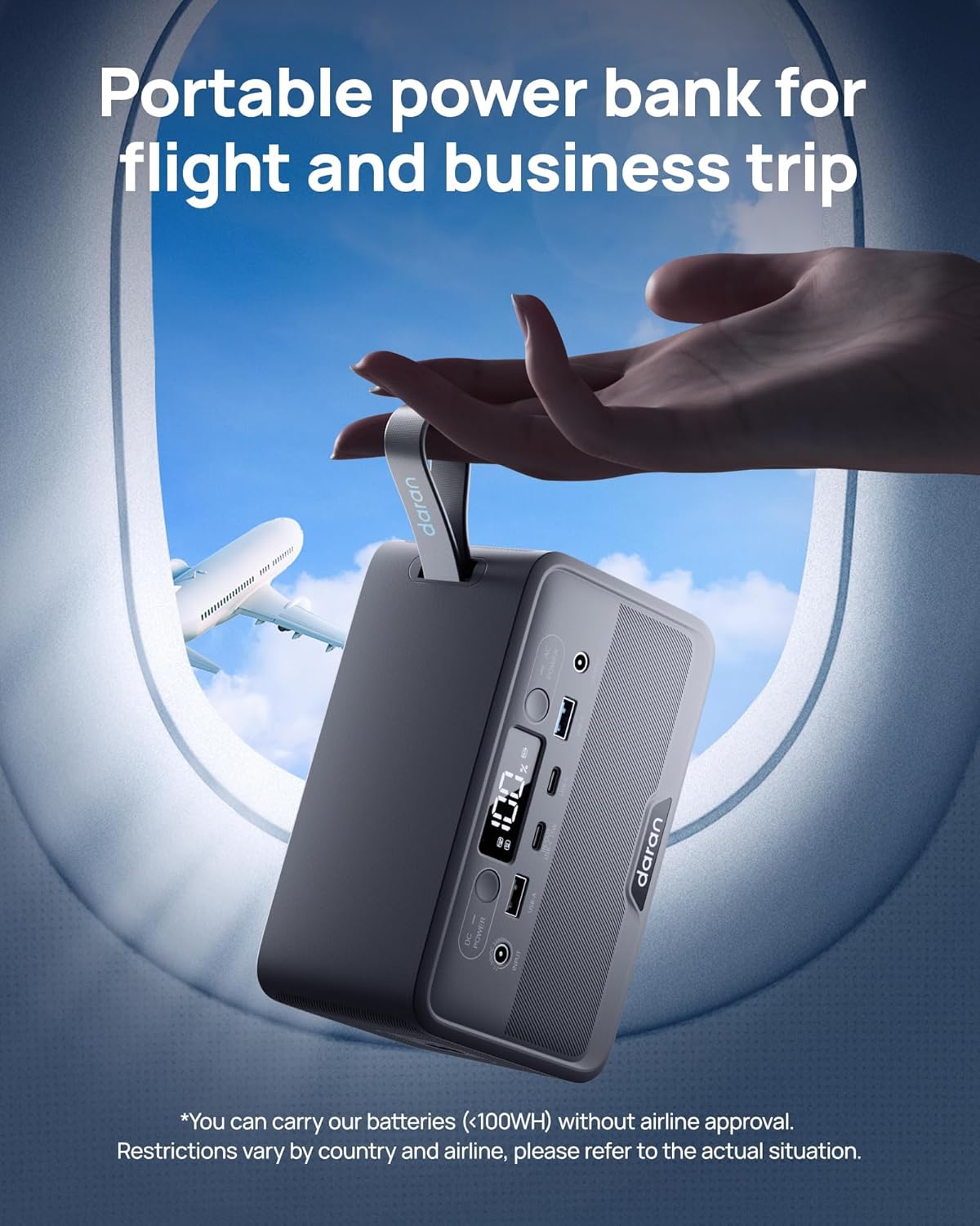 100W Portable Power Station - 28,000mAh LiFePO4 Battery, AC Outlets