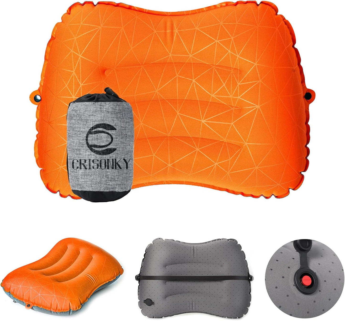 Inflatable Camping Pillow – 3-Breath Fill, Ultra-Light, Skid-Proof
