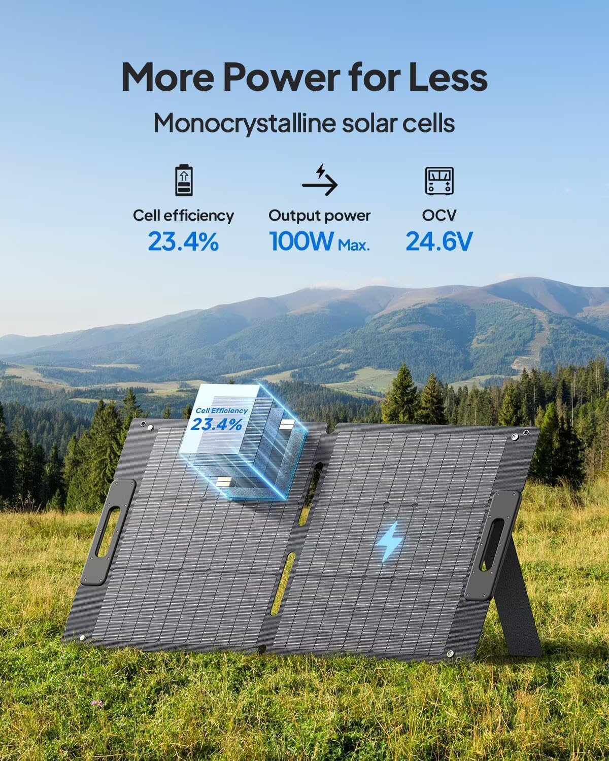 BLUETTI PV100 100W Solar Panel - Foldable & Waterproof Solar Charger