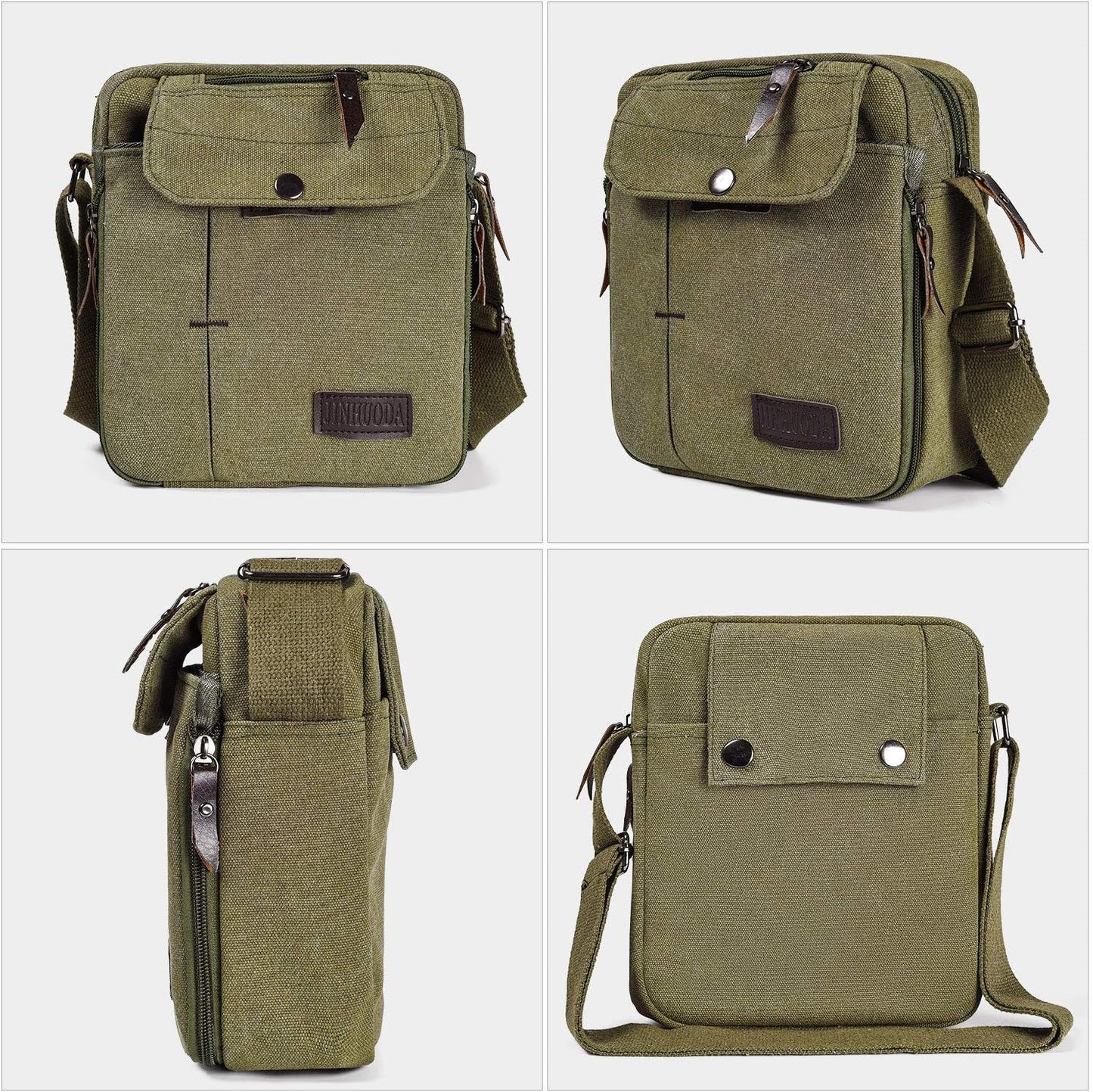 Vintage Canvas Messenger Bag, Mini Crossbody Sling Bag for Men & Women
