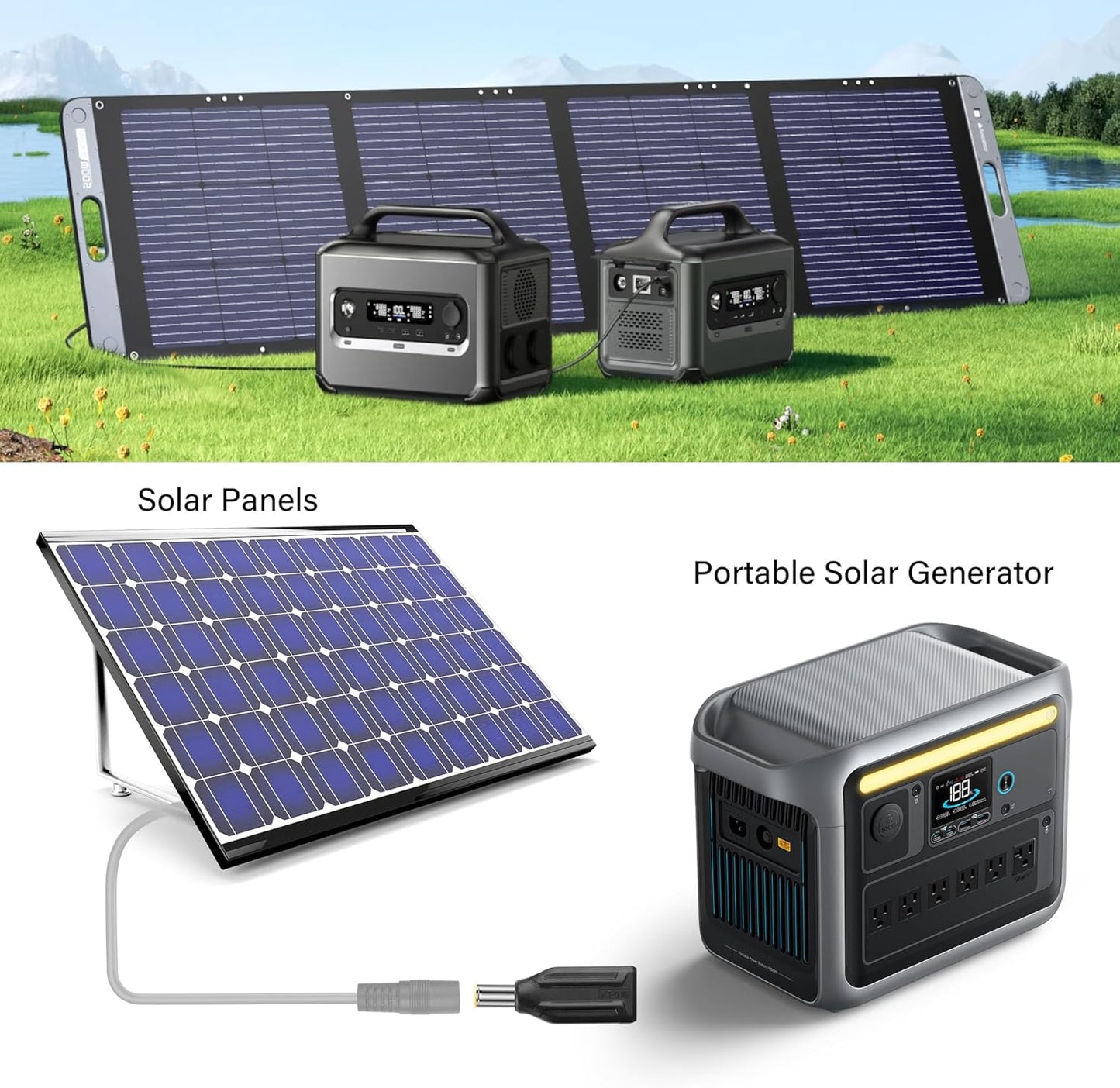 2-Pack XT60 to DC7909 Adapter | Plug & Play for Solar & Power Station