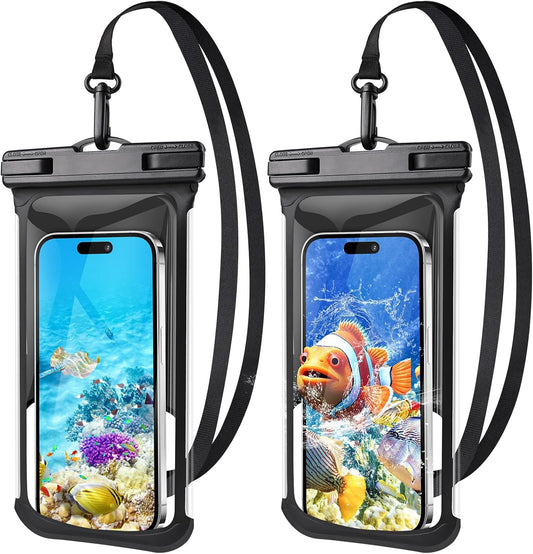 2-Pack 3D Waterproof Phone Pouch – IPX8 for iPhone 16-13, Samsung up to 7.5