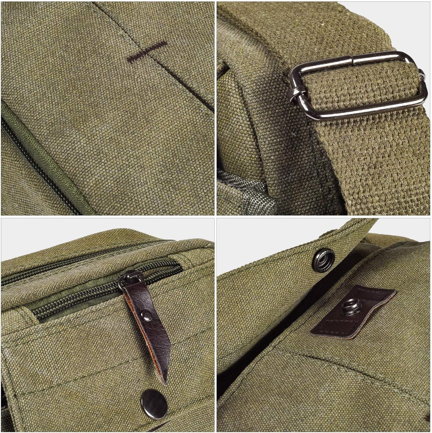 Vintage Canvas Messenger Bag, Mini Crossbody Sling Bag for Men & Women