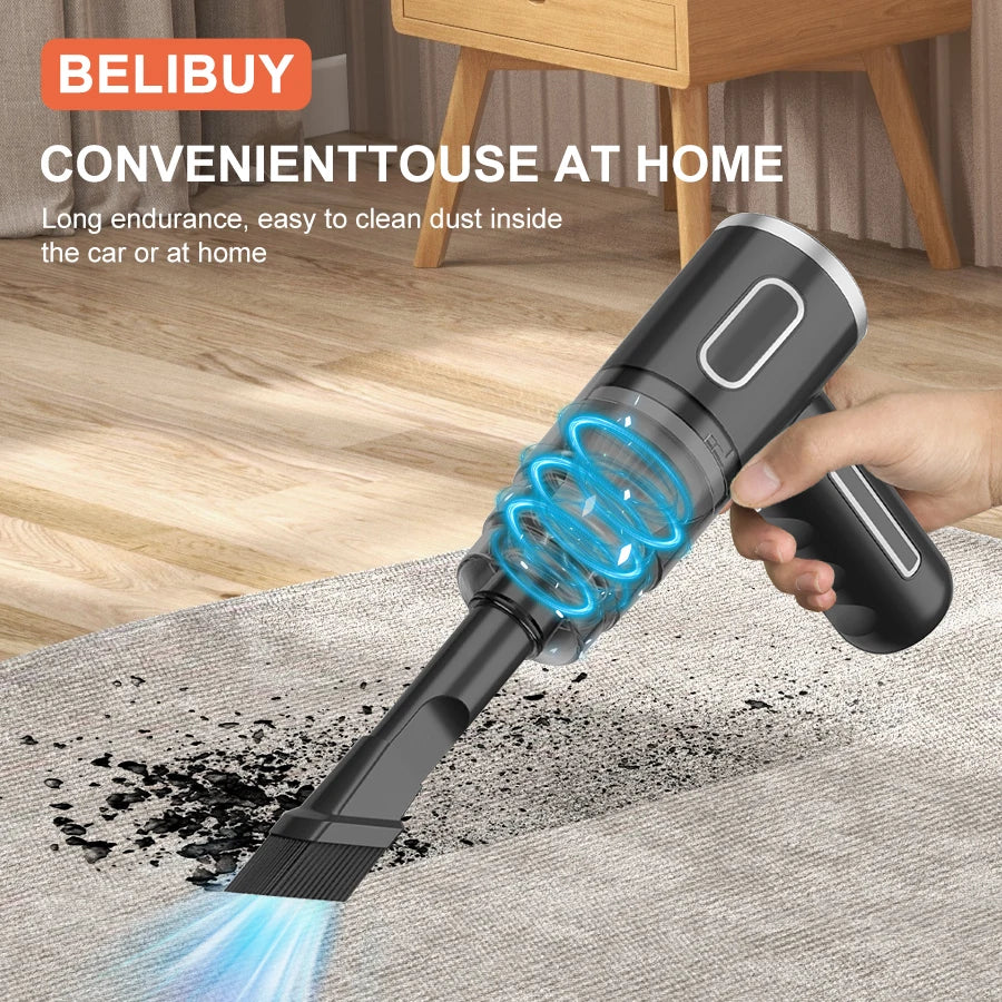 **🚗✨ "Dirt, Dust & Crumbs—GONE in Seconds!" – Powerful Wireless Car Vacuum Cleaner (2000mAh!) – Mini but Mighty!